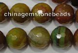 CAG4582 15.5 inches 16mm faceted round fire crackle agate beads