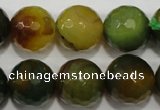 CAG4583 15.5 inches 16mm faceted round fire crackle agate beads