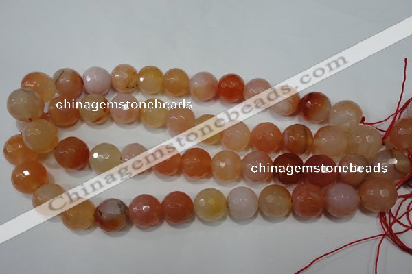 CAG4584 15.5 inches 16mm faceted round agate beads wholesale