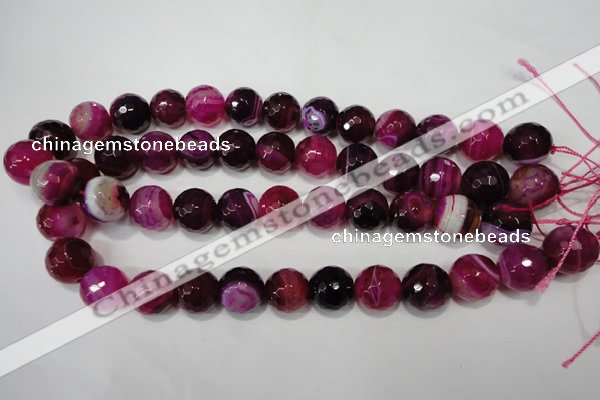 CAG4585 15.5 inches 16mm faceted round agate beads wholesale