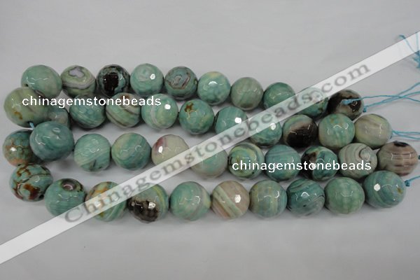 CAG4587 15.5 inches 18mm faceted round fire crackle agate beads