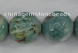 CAG4589 15.5 inches 20mm faceted round fire crackle agate beads