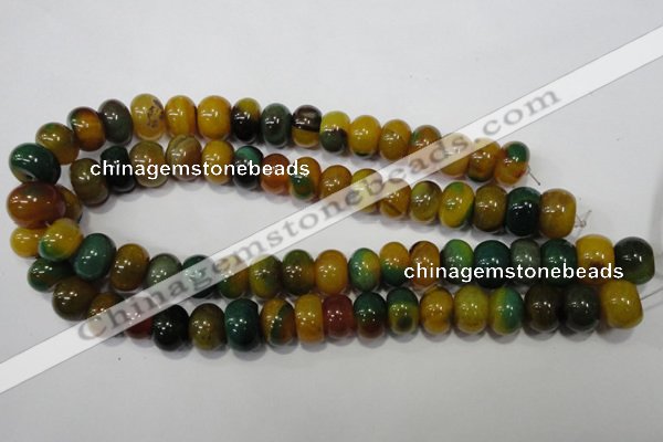 CAG4593 15.5 inches 10*14mm rondelle agate beads wholesale