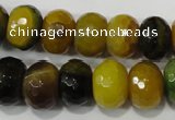 CAG4596 15.5 inches 10*14mm faceted rondelle agate beads wholesale