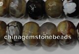 CAG4598 15.5 inches 12*16mm faceted rondelle fire crackle agate beads