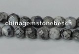 CAG4601 15.5 inches 4mm faceted round fire crackle agate beads