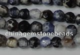 CAG4602 15.5 inches 4mm faceted round fire crackle agate beads