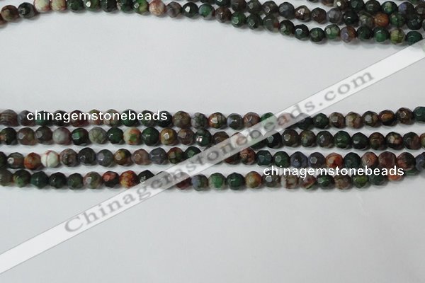 CAG4603 15.5 inches 4mm faceted round fire crackle agate beads