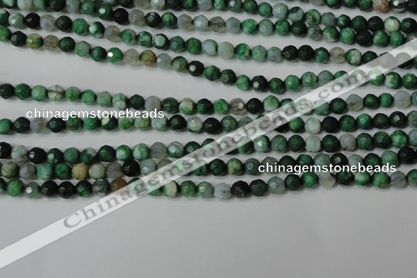 CAG4605 15.5 inches 4mm faceted round fire crackle agate beads