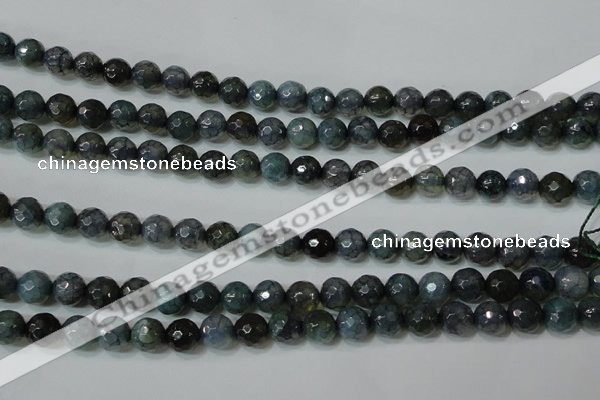 CAG4610 15.5 inches 6mm faceted round fire crackle agate beads