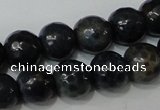 CAG4612 15.5 inches 6mm faceted round fire crackle agate beads