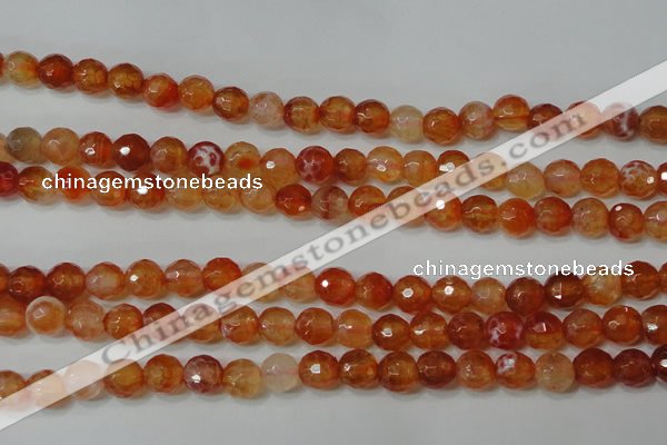 CAG4615 15.5 inches 6mm faceted round fire crackle agate beads