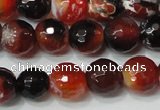 CAG4616 15.5 inches 6mm faceted round fire crackle agate beads
