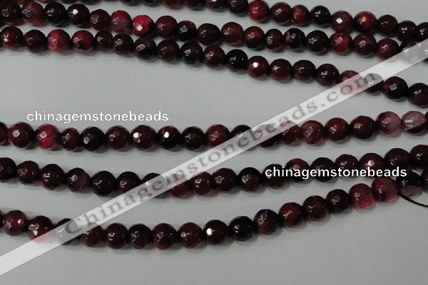 CAG4618 15.5 inches 6mm faceted round fire crackle agate beads