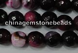 CAG4619 15.5 inches 6mm faceted round fire crackle agate beads