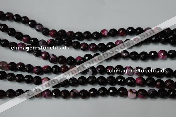 CAG4619 15.5 inches 6mm faceted round fire crackle agate beads