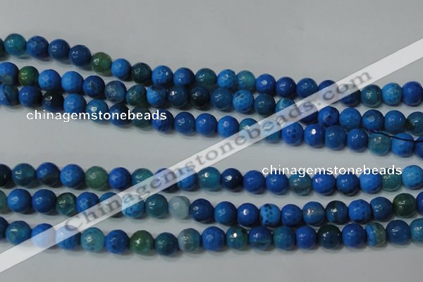 CAG4621 15.5 inches 6mm faceted round fire crackle agate beads