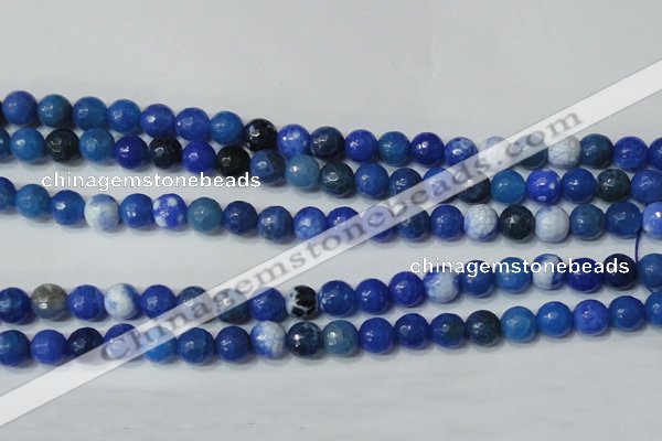 CAG4622 15.5 inches 6mm faceted round fire crackle agate beads