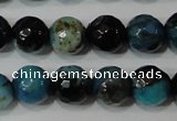 CAG4623 15.5 inches 6mm faceted round fire crackle agate beads