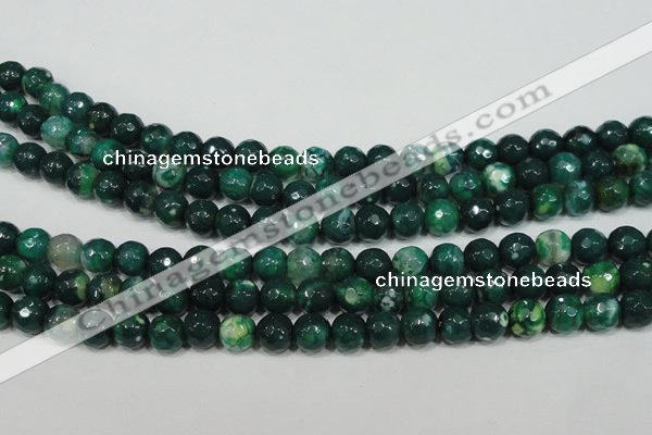 CAG4625 15.5 inches 6mm faceted round fire crackle agate beads