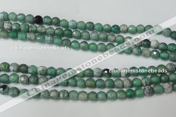 CAG4626 15.5 inches 6mm faceted round fire crackle agate beads