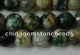 CAG4628 15.5 inches 6mm faceted round fire crackle agate beads