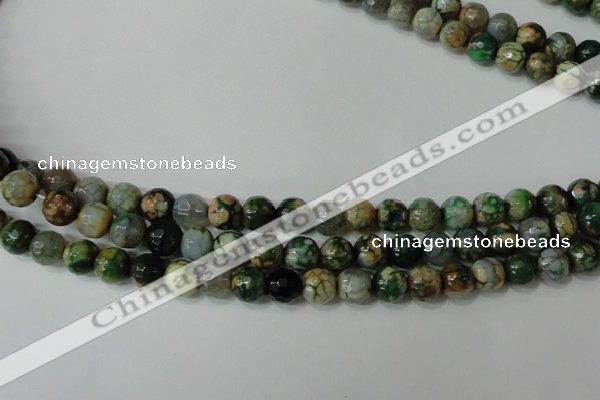 CAG4628 15.5 inches 6mm faceted round fire crackle agate beads