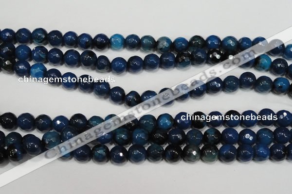 CAG4632 15.5 inches 6mm faceted round fire crackle agate beads