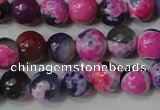 CAG4634 15.5 inches 6mm faceted round fire crackle agate beads