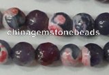 CAG4635 15.5 inches 6mm faceted round fire crackle agate beads