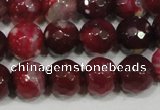 CAG4636 15.5 inches 6mm faceted round fire crackle agate beads