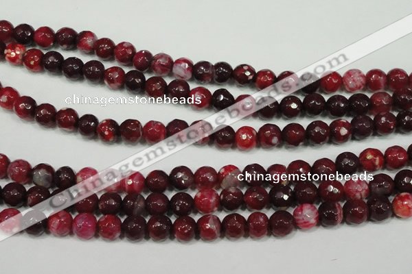 CAG4636 15.5 inches 6mm faceted round fire crackle agate beads