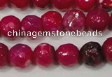 CAG4638 15.5 inches 6mm faceted round fire crackle agate beads