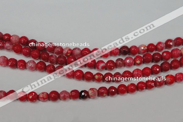 CAG4640 15.5 inches 6mm faceted round fire crackle agate beads