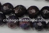 CAG4646 15.5 inches 8mm faceted round fire crackle agate beads