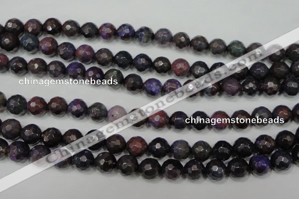 CAG4646 15.5 inches 8mm faceted round fire crackle agate beads