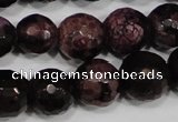 CAG4648 15.5 inches 8mm faceted round fire crackle agate beads