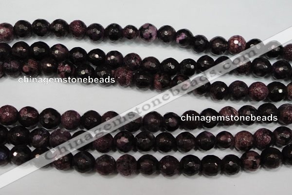 CAG4648 15.5 inches 8mm faceted round fire crackle agate beads