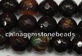 CAG4649 15.5 inches 8mm faceted round fire crackle agate beads