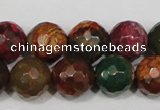 CAG4650 15.5 inches 8mm faceted round fire crackle agate beads