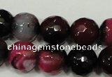 CAG4651 15.5 inches 8mm faceted round fire crackle agate beads