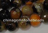 CAG4654 15.5 inches 8mm faceted round fire crackle agate beads