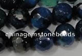 CAG4655 15.5 inches 8mm faceted round fire crackle agate beads