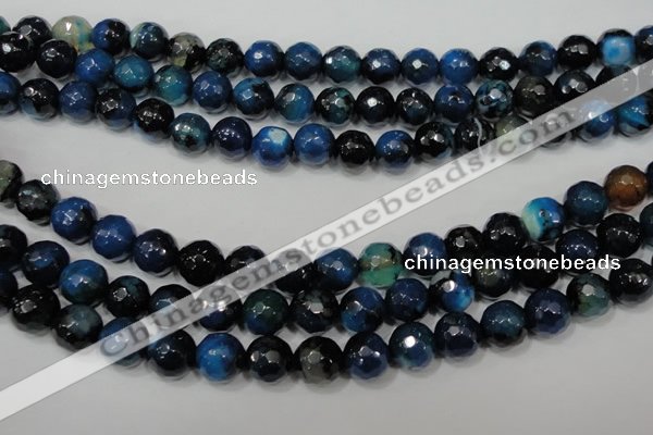 CAG4655 15.5 inches 8mm faceted round fire crackle agate beads