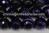 CAG4656 15.5 inches 8mm faceted round fire crackle agate beads