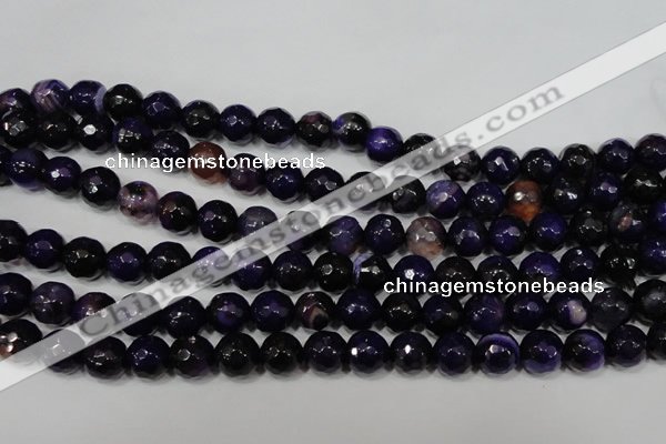 CAG4656 15.5 inches 8mm faceted round fire crackle agate beads