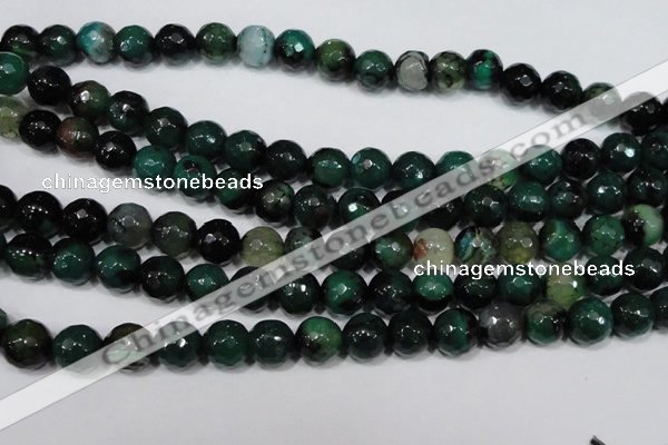 CAG4657 15.5 inches 8mm faceted round fire crackle agate beads