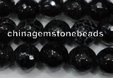 CAG4658 15.5 inches 8mm faceted round fire crackle agate beads