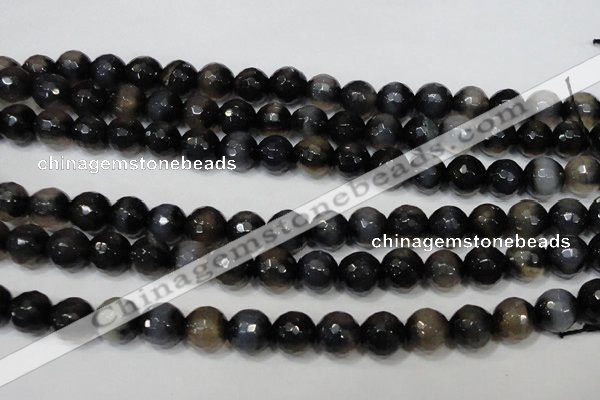 CAG4659 15.5 inches 8mm faceted round fire crackle agate beads