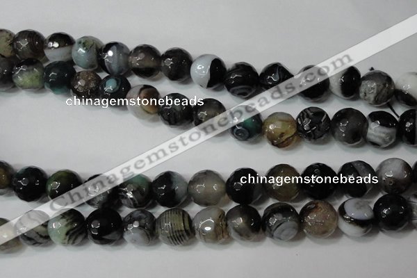 CAG4662 15.5 inches 10mm faceted round fire crackle agate beads